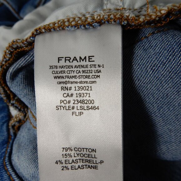 FRAME Le Sleek Straight High Rise JEANS Size 29 Flip Blue Stretch NEW $278 - Picture 10 of 10
